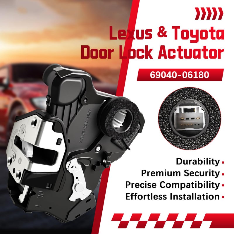 FAERSI 931-401 Door Lock Actuator Motor Front Left Driver Side Replacement for Toyota 4Runner Camry Tundra Sequoia Lexus ES350 GS350 LS460 RX450h Scion tC xB xD Replaces 69040-0C050, 69040-06180 - Image 2